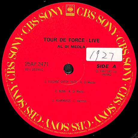 アル・ディ・メオラ / ライブ・ファンタジア [※国内盤,品番:25AP 2471］(LPレコード)