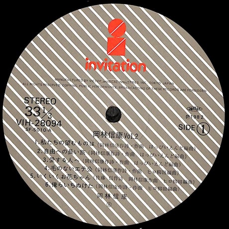 岡林信康 / 岡林信康 Vol.2［※国内盤,品番:VIH-28094］(LPレコード)