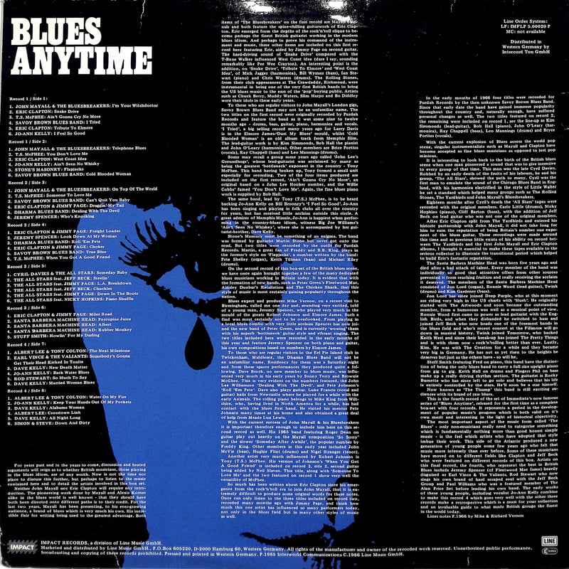 オムニバス / BLUES ANYTIME,ANTHOLOGY BRITISH BLUES（ホ