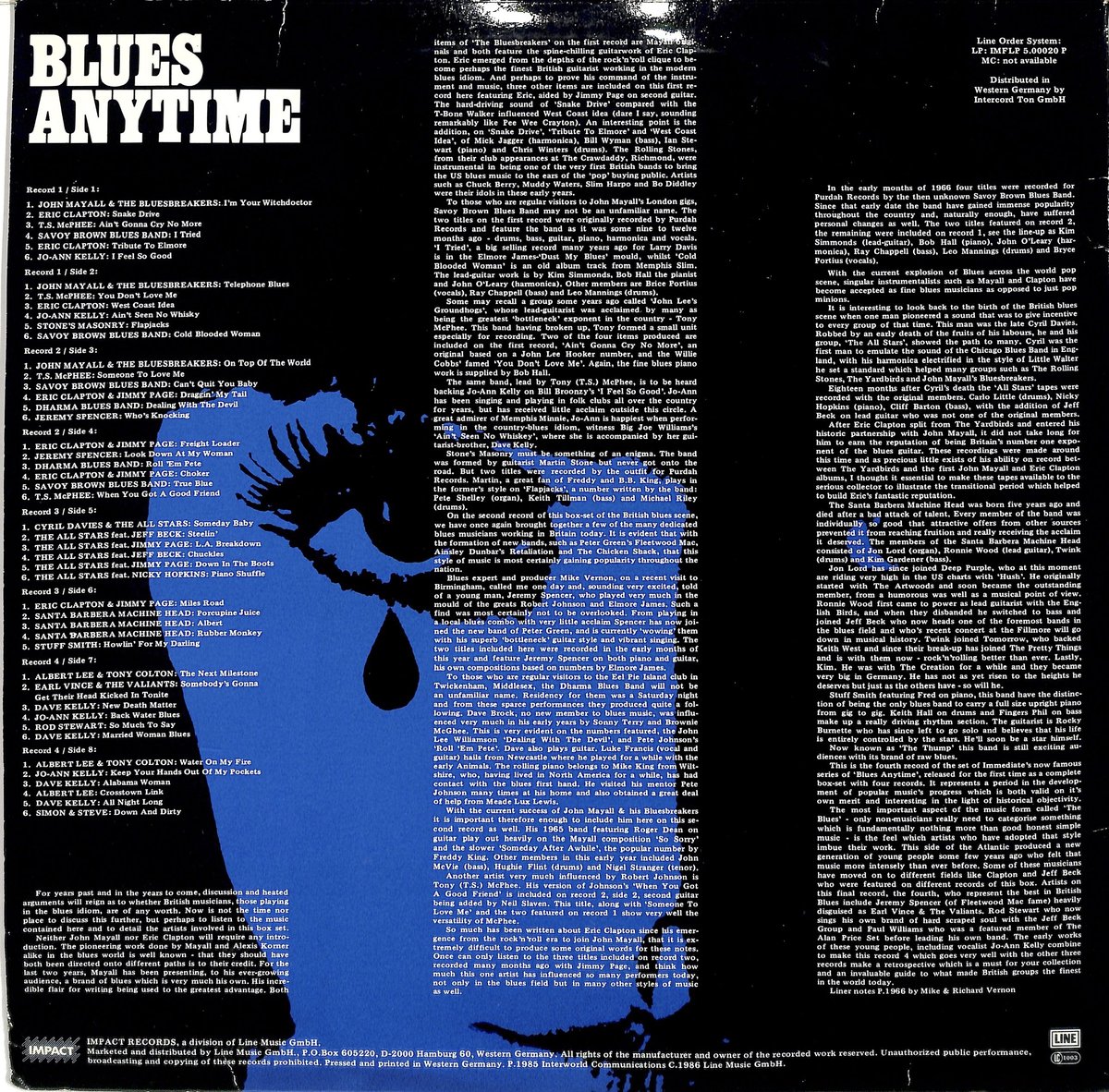 ブルース・エニィタイム BLUES ANYTIME Ⅰ＆Ⅱ 芽瑠璃堂 ＞ V.A. 『ブルース・エニタイム：イミディエイト・ブルース