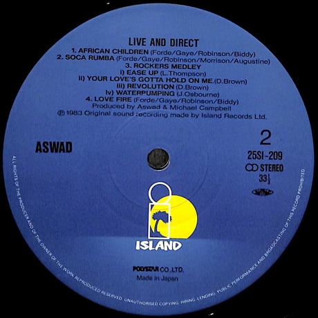 アスワド / ライヴ・アンド・ダイレクト [※国内盤,品番:25SI-209］(LPレコード)
