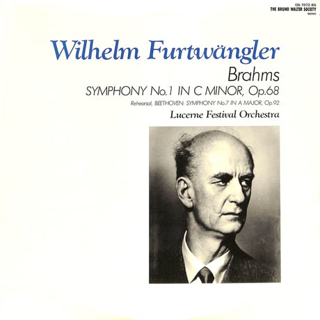 ヴィルヘルム・フルトヴェングラー / ブラームス交響曲第1番ハ短調作品68 他 [※国内盤,品番:OS-7072-BS］(LPレコード)