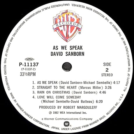 デイヴィッド・サンボーン / ささやくシルエット [※国内盤,品番:P-11137］(LPレコード)