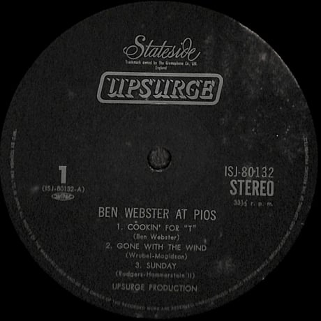 ベン・ウェブスター / Ben Webster At Pios［※国内盤,品番:ISJ-80132］(LPレコード)