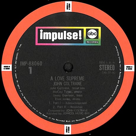 ジョン・コルトレーン / 至上の愛  [※国内盤,品番:IMP-88060］(LPレコード)
