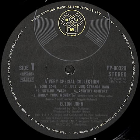 エルトン・ジョン / スペシャル・コレクション [※国内盤,品番:FP-80329］(LPレコード)