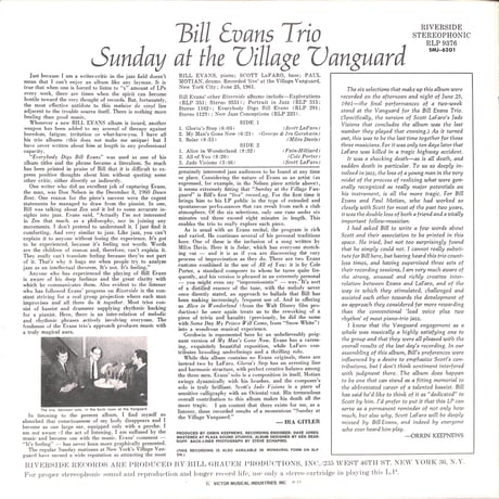 ビル・エヴァンス / サンディ･アット･ザ・ヴィレッジ・ヴァンガード  [※国内盤,品番:SMJ-6201］(LPレコード)
