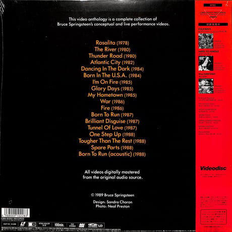 ブルース・スプリングスティーン / The 'Video' 1978-88 [※未開封品][発売年:1989年][※品番:42LP 122](Laser Disc)