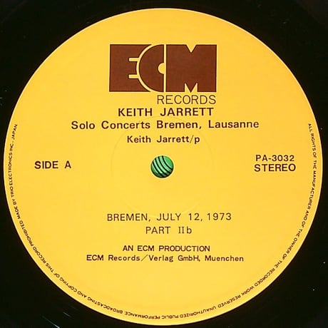 キース・ジャレット / SOLO CONCERT [1973年にブレーメン（ドイツ）とローザンヌ（スイス）で録音されたソロ即興演奏のアルバム。] [ブックレット付](LPレコード)
