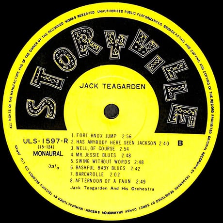 ジャック・ティーガーデン・アンド・ヒズ・オーケストラ [※国内盤,品番:ULS-1597-R］(LPレコード)