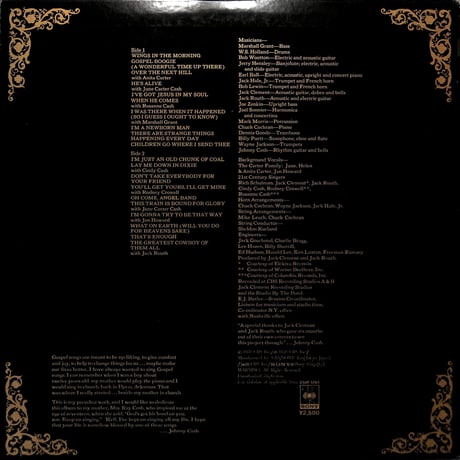 ジョニー・キャッシュ / A Believer Sings The Truth [※国内盤,品番:25AP 1763］(LPレコード)