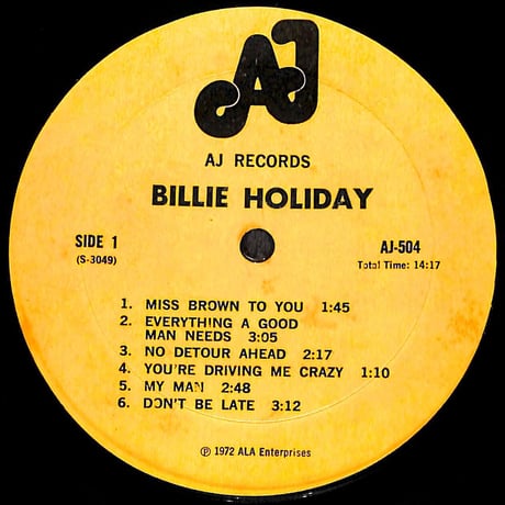 ビリー・ホリデイ / Lady Day Blues［※輸入盤,生産国:US,品番:AJ-504］(LPレコード)