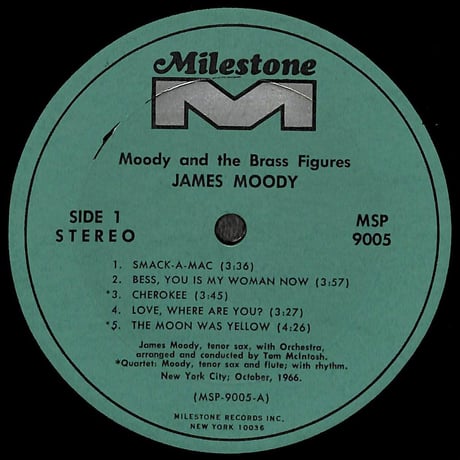 ジェームス・ムーディ / James Moody And The Brass Figures［※輸入盤,生産国:US,品番:MSP 9005］(LPレコード)