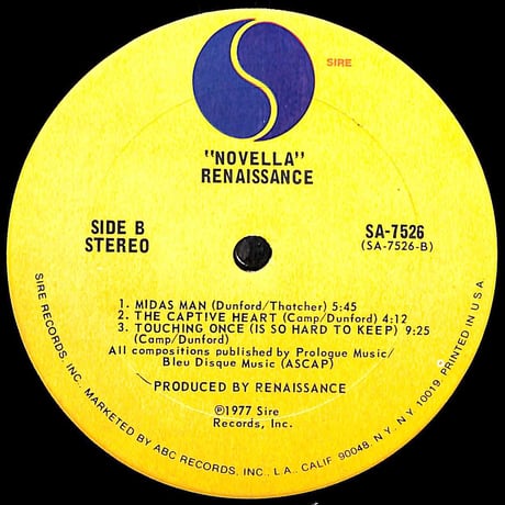 ルネサンス / Novella［※輸入盤,生産国:US,品番:SA-7526］(LPレコード)