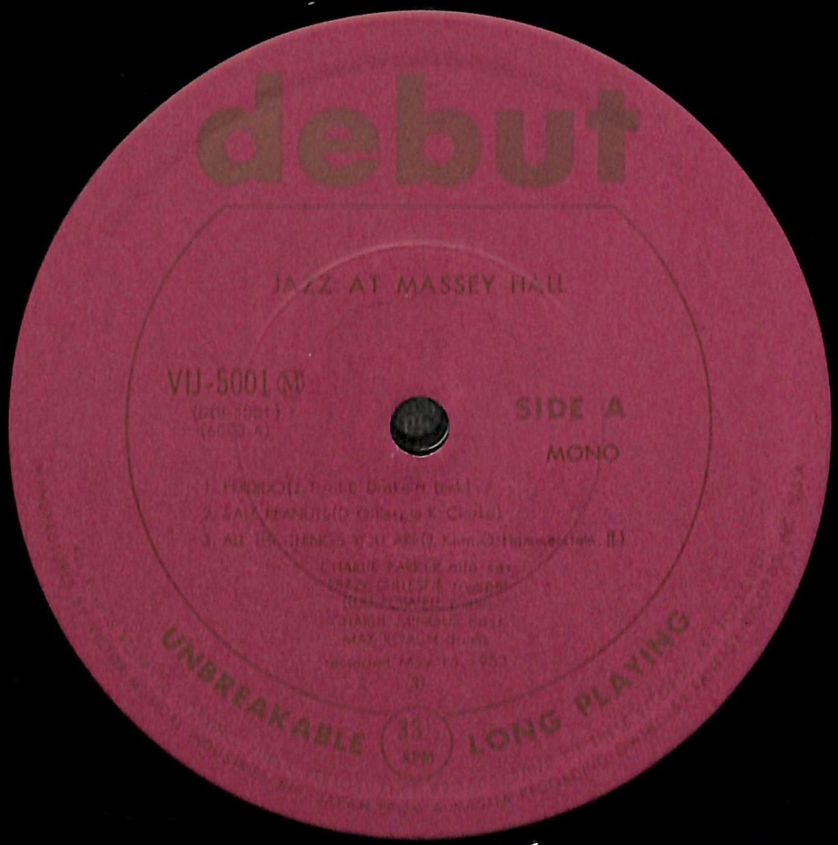ジャズ・アット・マッセイ・ホール [※国内盤,品番:VIJ-5001M］(LP