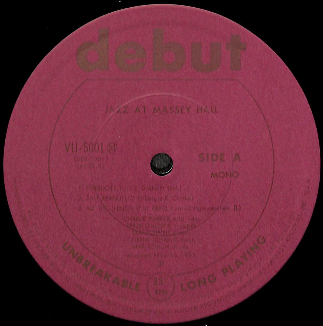 ジャズ・アット・マッセイ・ホール [※国内盤,品番:VIJ-5001M］(LP