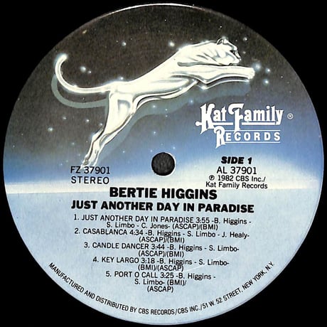 バーティ・ヒギンズ / Just Another Day In Paradise [※輸入盤,生産国:US,品番:37901］(LPレコード)