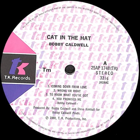 ボビー・コールドウェル / Cat In The Hat [※国内盤,品番:25AP 1748］(LPレコード)