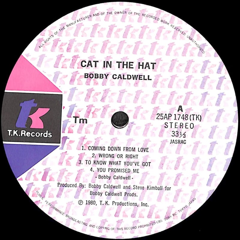 ボビー・コールドウェル / Cat In The Hat [※国内盤,品番:25AP 1748
