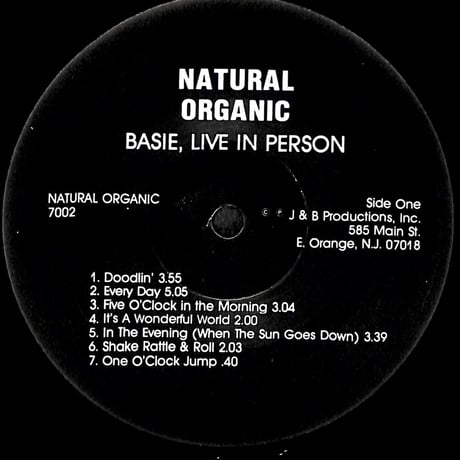 カウント・ベイシー,ランバート、ヘンドリックス&ロス,ジョー・ウィリアムズ / Basie Live In Person［※輸入盤,生産国:US,品番:7002］(LPレコード)