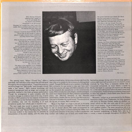 メル・トーメ&バディ・リッチ / Together Again-For The First Time [※輸入盤,生産国:US,品番:G-784］(LPレコード)