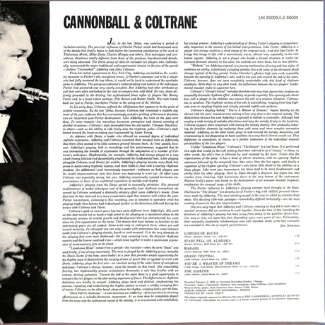 キャノンボール・アダレイ,ジョン・コルトレーン / Cannonball & Coltrane [※輸入盤,生産国:US,品番:LS 86009］(LPレコード)