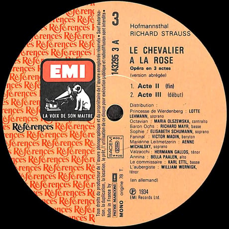 リヒャルト・シュトラウス / Le Chevalier À La Rose [※輸入盤,生産国:France,品番:1432943,2枚組］(LPレコード)