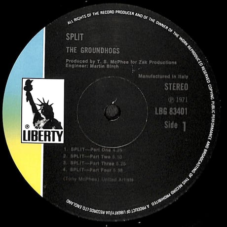 グラウンド・ホッグス / Split [※輸入盤,生産国:UK,品番:LBG 83401］(LPレコード)