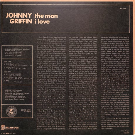 ジョニー・グリフィン / The Man I Love [※国内盤,品番:PA-7068］(LPレコード)