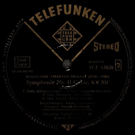 モーツァルト / Symphony No. 40 in G Minor, K.550…[※輸入盤,生産国:Germany,品番:SLT 43038］(LPレコード)