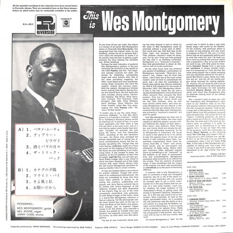ウェス・モンゴメリー / This Is Wes Montgomery [※輸入盤,生産国:US,品番:RS 3012］(LPレコード)
