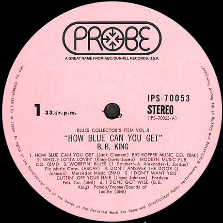 B.B.キング / How Blue Can You Get [※国内盤,品番:IPS-70053］(LPレコード)