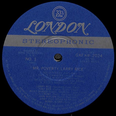 ラリー・ライス / Mr. Poverty [※国内盤,品番:GXF 2024］(LPレコード)