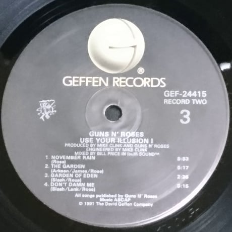ガンズ・アンド・ローゼズ / Use Your Illusion I [※輸入盤,生産国:US,品番:GEF-24415,2枚組］(LPレコード)