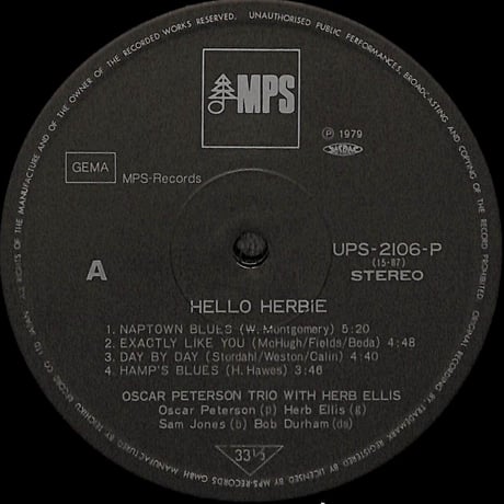 オスカー・ピーターソンとハーブ・エリス / ハロー・ハービー [※国内盤,品番:UPS-2106-P］(LPレコード)