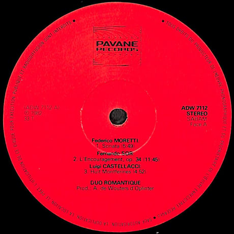 ドミニク・マカ,フランソワーズ=エマニュエル・ドニ / Le Duo Romantique [※輸入盤,生産国:Belgium,品番:ADW 7112］(LPレコード)