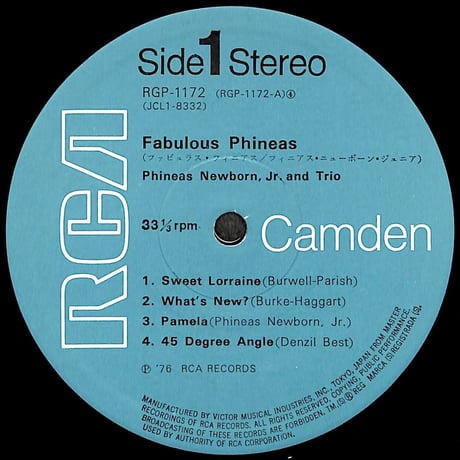 Phineas Newborn, Jr.,And Trio / Fabulous Phineas［※国内盤,品番:RGP-1172］(LPレコード)