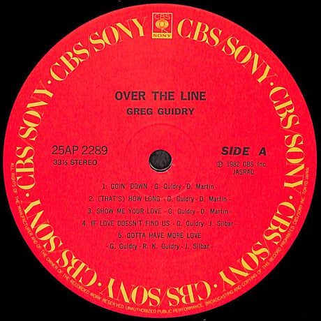グレッグ・ギドリー / オーヴァー・ザ・ライン [※国内盤,品番:25AP 2289］(LPレコード)