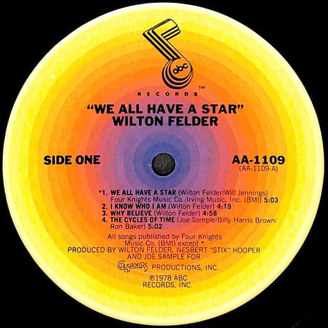 ウィルトン・フェルダー / We All Have A Star [※輸入盤,生産国:US,品番:AA-1109］(LPレコード)
