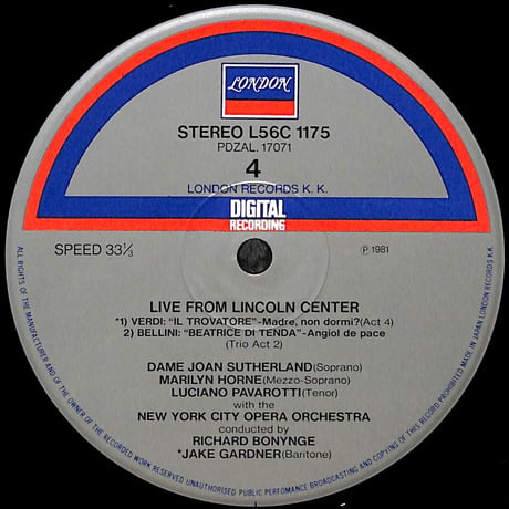 ジョーン・サザーランド,マリリン・ホーン 他 / Live From Lincoln Center [※国内盤,品番:L56C-1174/5,2枚組］(LPレコード)
