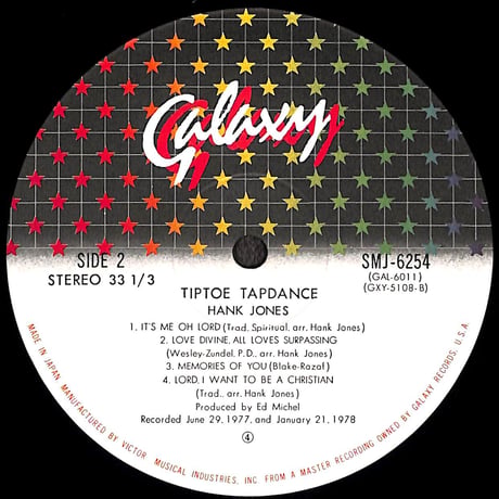 ハンク・ジョーンズ / ティプトゥ・タップダンス [※国内盤,品番:SMJ-6254］(LPレコード)