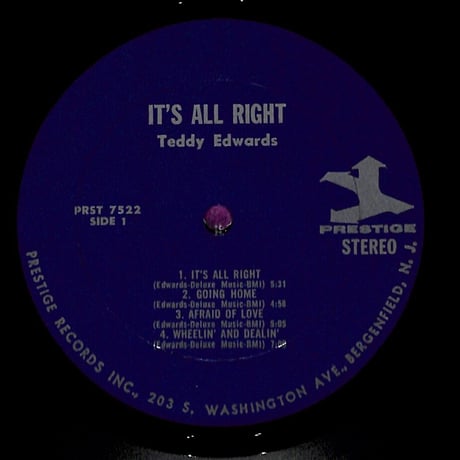 テディ・エドワーズ / It's All Right (USオリジナル)（LPレコード）