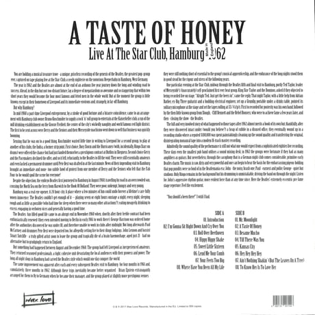 ザ・ビートルズ / A Taste Of Honey (Live At The Star Club, Hamburg 1962) [※EU盤,品番:WLV82006］[未開封品](LPレコード)