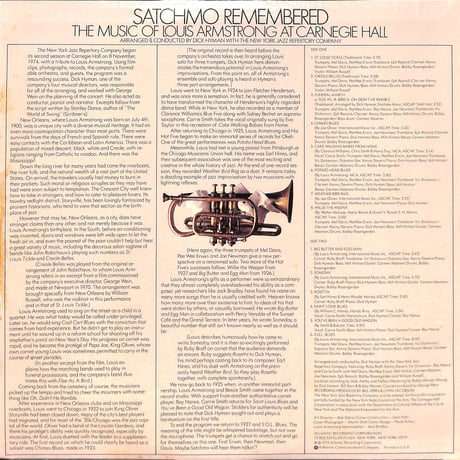 Satchmo Remembered The Music Of Louis Armstrong At Carnegie Hall［※輸入盤,生産国:US,品番:SD 1671］(LPレコード)