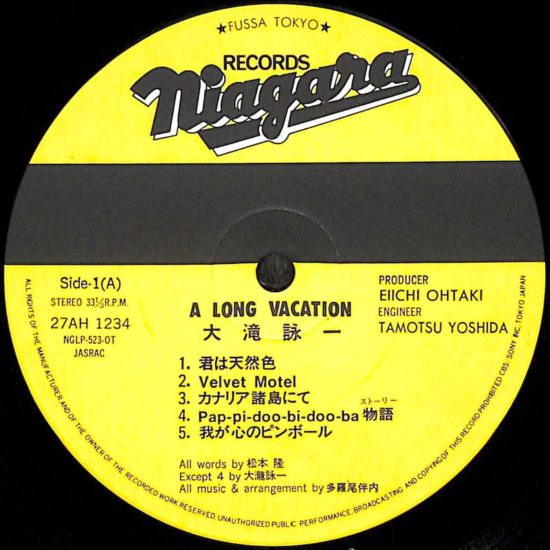 大滝詠一 / ロング・バケイション [※国内盤,品番:27AH 1234］(LP