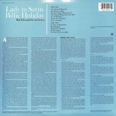 ビリー・ホリデイ / Lady In Satin [※輸入盤,生産国:US,品番:CJ 40247］(LPレコード)