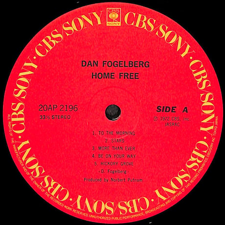 ダン・フォーゲルバーグ / ホーム・フリー [※国内盤,品番:20AP 2196］(LPレコード)
