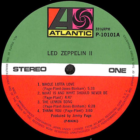 レッド・ツェッペリン / レッド・ツェッペリン II [※国内盤,品番:P-10101A］(LPレコード)