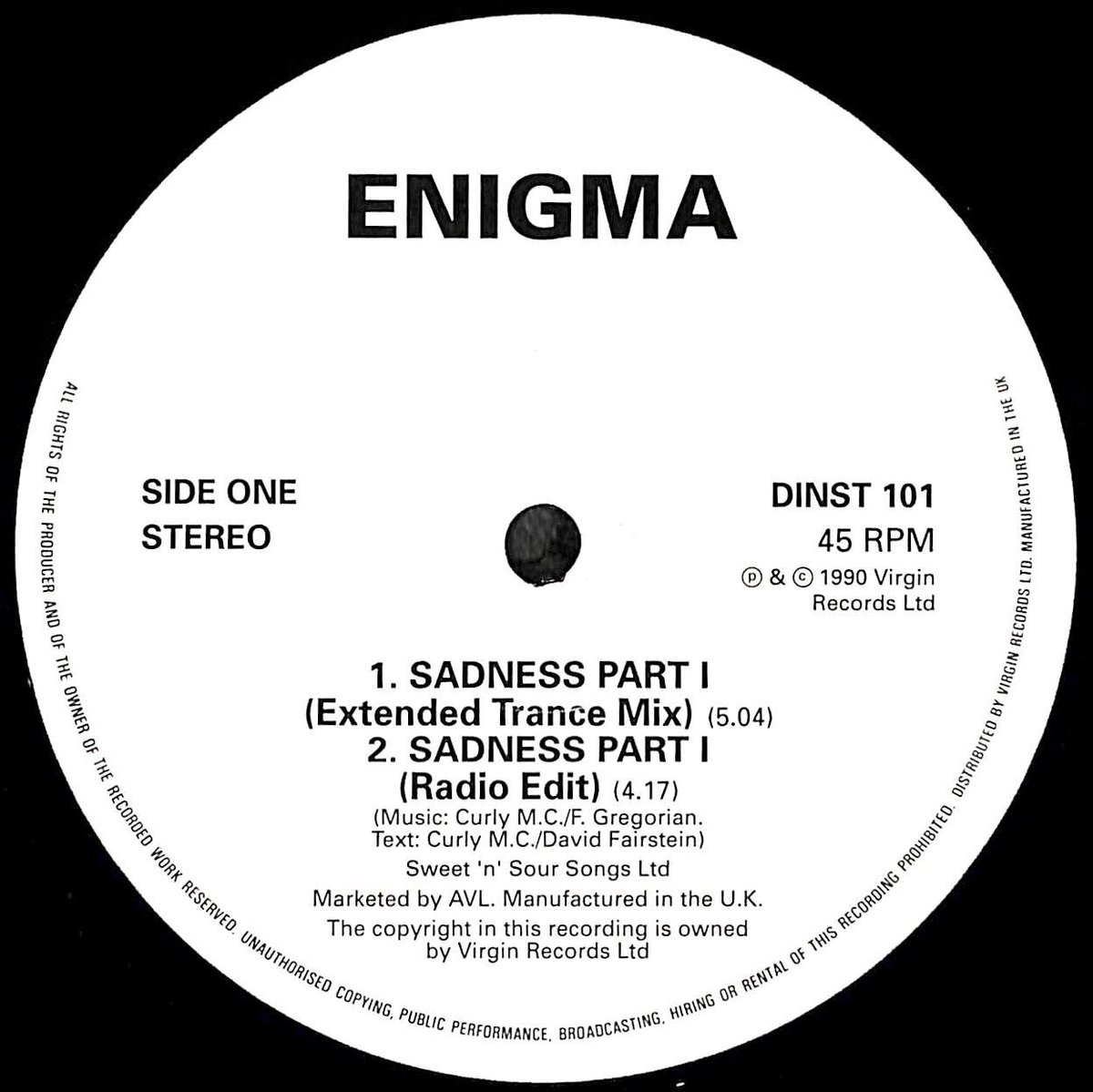 エニグマ / Sadness Part 1［※輸入盤,生産国:UK,品番:613 703］(L