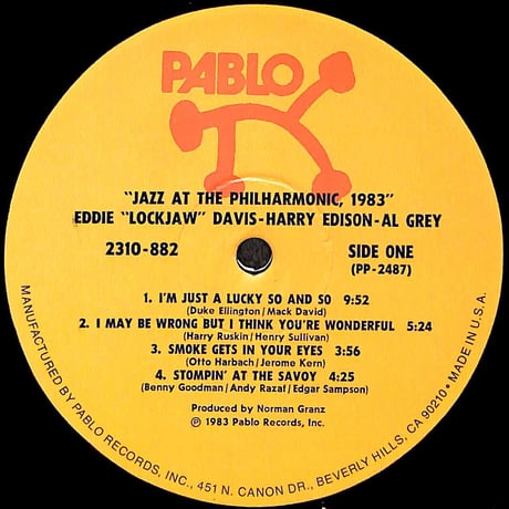 エディ“ロックジョウ”デイヴィス / Jazz At The Philharmonic, 1983 [※輸入盤,生産国:US,品番:2310-882］(LPレコード)